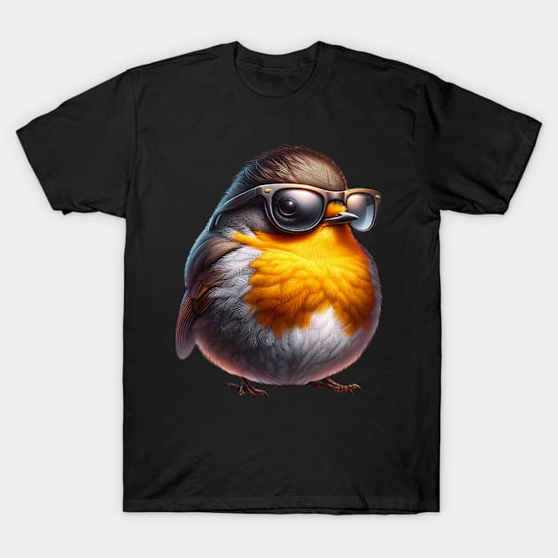 American Robin Wearing Sunglasses T-Shirt by The Jumping Cart